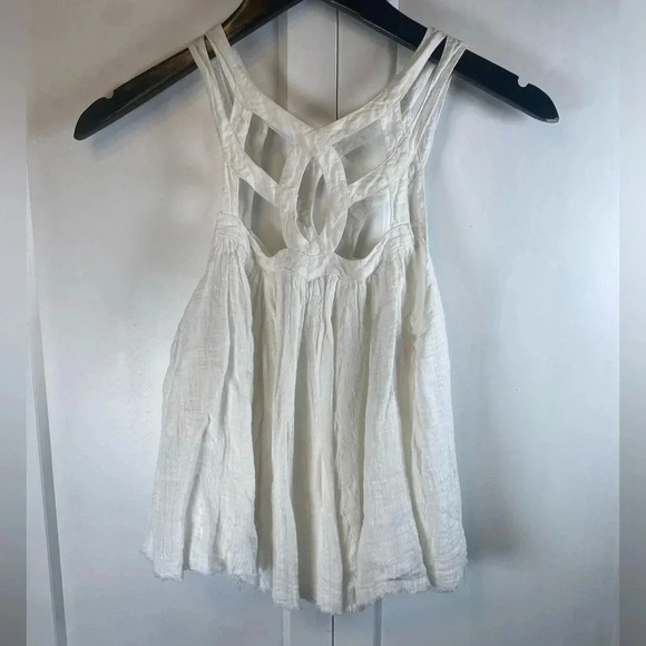 Free People Tops - Free People FP One - Geo Blouson Tank Top boho white - XSmall